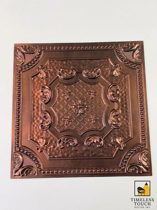 Antique Copper 3D Ceiling Panel – 2×2 Feet
