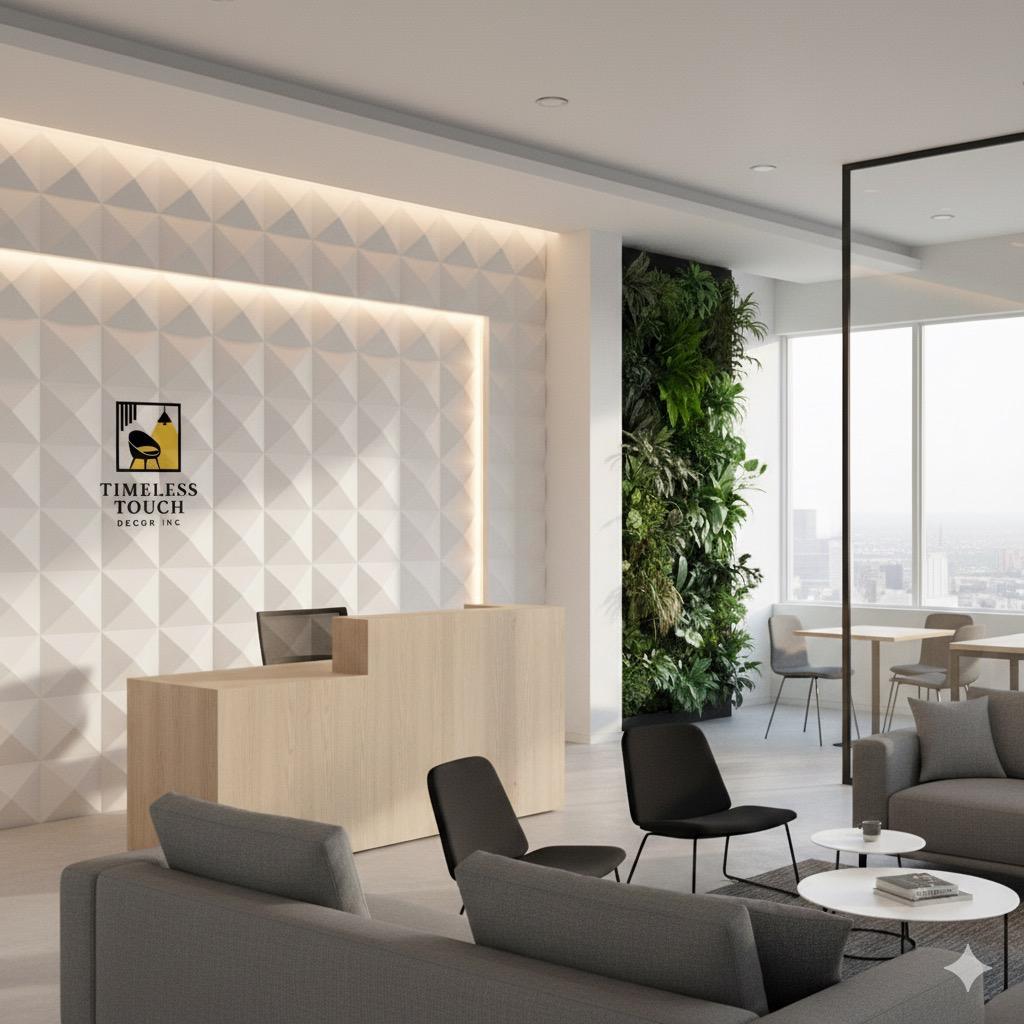 3D White Uniform Pyramid Geometric Wall Panel (Acoustic Style)