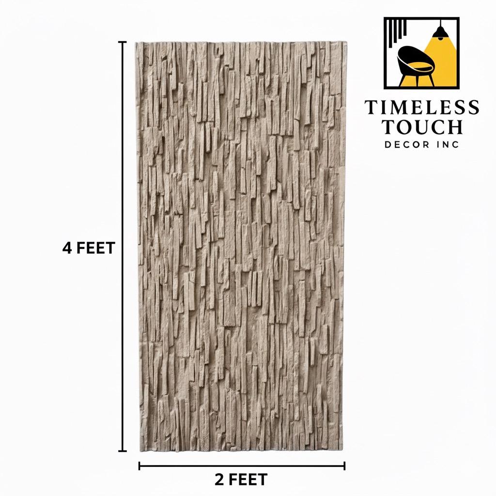 3D White Geometric Flute / Facet Wall Panel (Abstract Architectural)