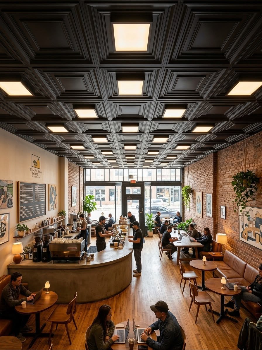 Black Modern Square Decorative Ceiling Panel