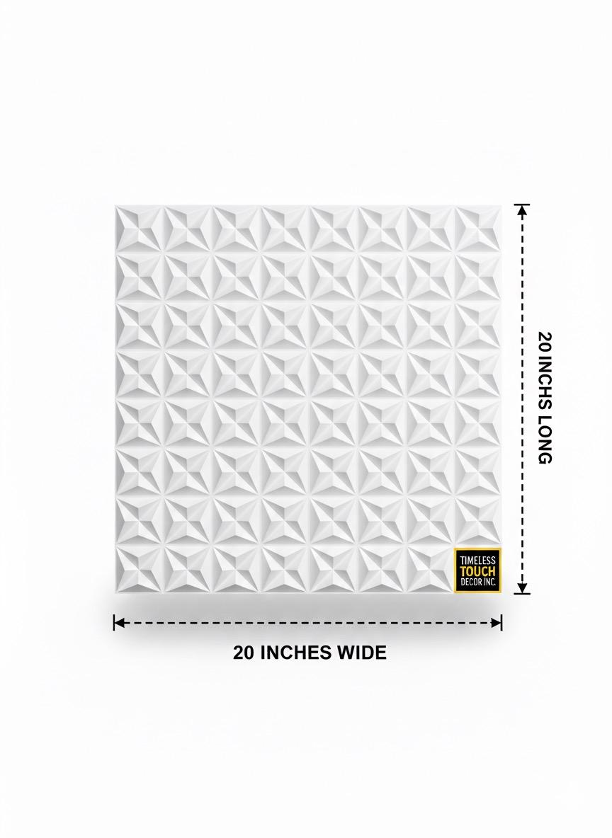 3D White Abstract Geode / Crystalline Wall Panel