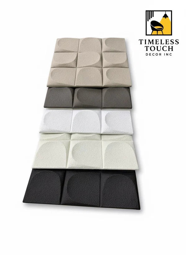 Architectural 3D Modular Quadrant Wall Panels (Pure White/Light Gray)