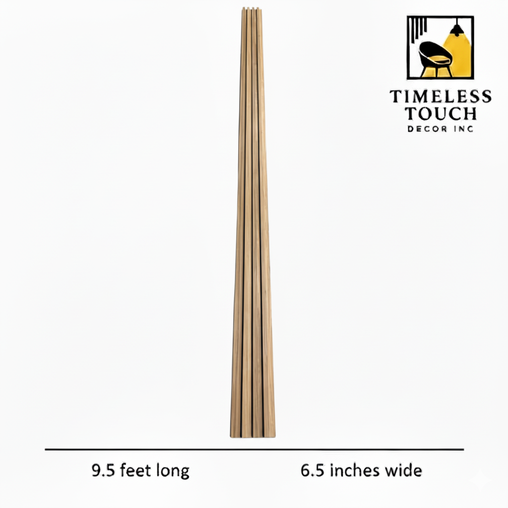 3D Fluted Wall Panel - Natural Teak Faux Wood Grain (Vertical Slats)