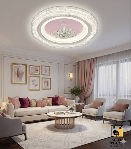 Unique Oval LED Beach Scene Ceiling Light with Seaside Centerpiece