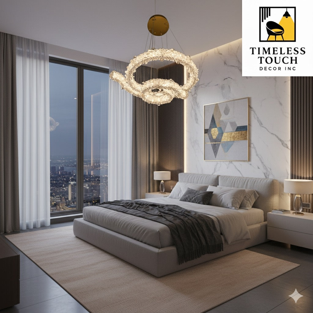 Luxury Two-Tier Crystal Flower Chandelier (Round Design)