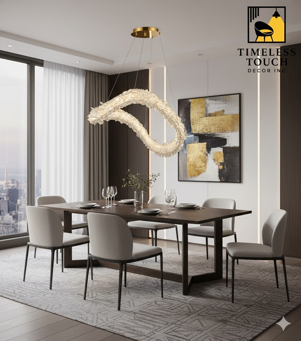 Luxury Tiered Column Crystal Chandelier with Floating Butterflies