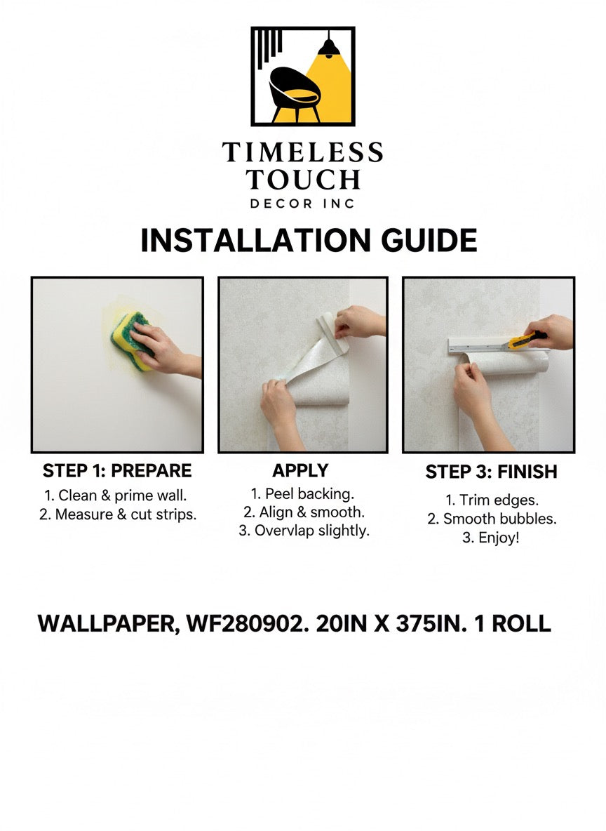 Elegant Cream Damask Textured Wallpaper (20IN x 375IN Roll)