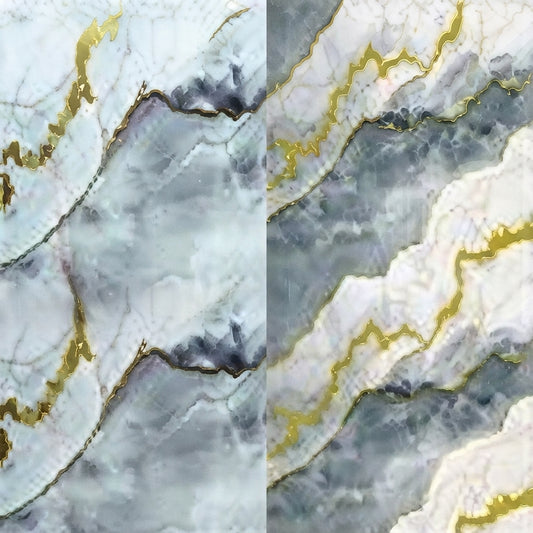 Luxury White & Gold UV Marble Sheet (9ft x 4ft)