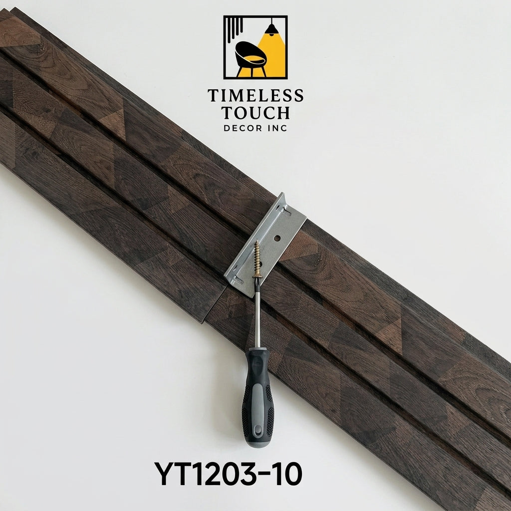 (Dark Walnut / Geometric Wood Grain Panel)