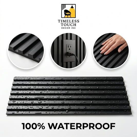 (Solid Black / Matte Black Fluted Panel)