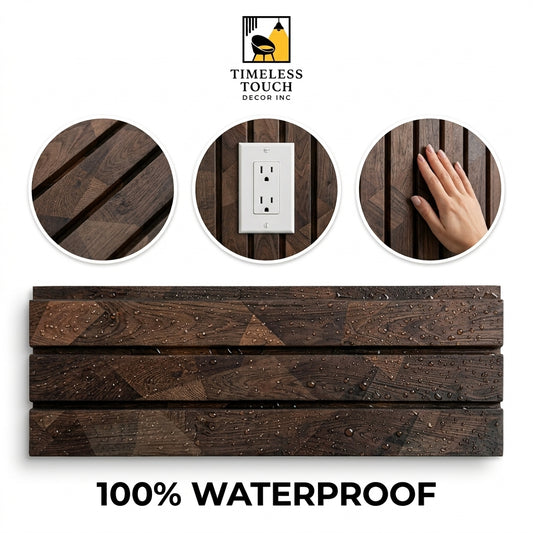 (Dark Walnut / Geometric Wood Grain Panel)