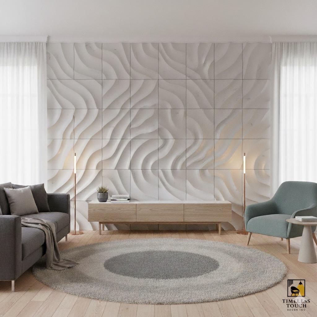 3D White Interlocking Geo-Shatter Wall Panel (Abstract Triangular Texture)