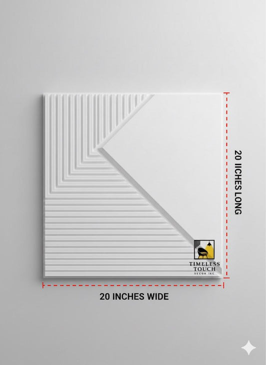 3D White Geometric Crystal Multi-Facet Wall Panel