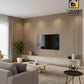 Luxury White Marble & Gold Split Accent Wall Panel (Flute & Cracked Texture)