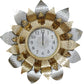 Large Multi-Tone Metallic Flower Wall Clock