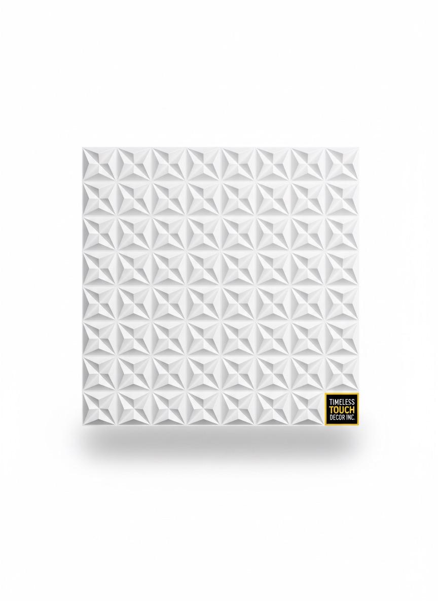 3D White Abstract Geode / Crystalline Wall Panel