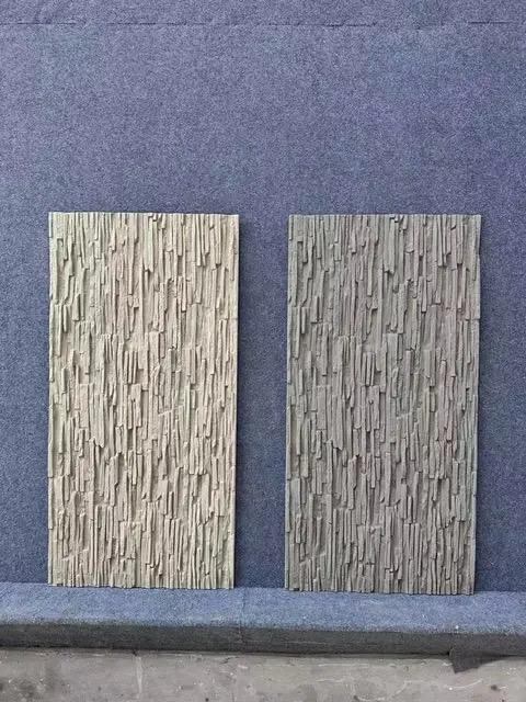 3D Faux Stacked Slate Vertical Panel (Earthy Brown & Charcoal Color Options)