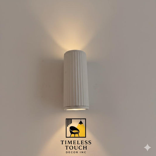 Modern Cylindrical Onyx Look LED Wall Sconce (Tall Vertical Accent Light)