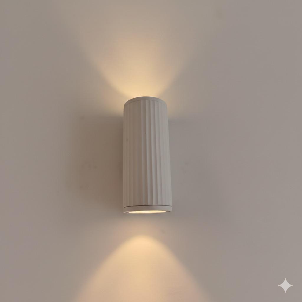 Modern Cylindrical Onyx Look LED Wall Sconce (Tall Vertical Accent Light)