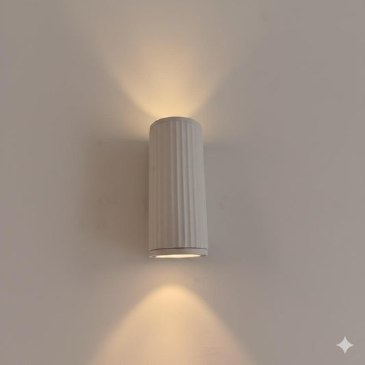 Modern Cylindrical Onyx Look LED Wall Sconce (Tall Vertical Accent Light)