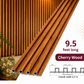 Cherry Wood WPC Fluted Wall Panel – 9 FT Decorative Waterproof Interior Wall Cladding