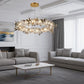 Luxury Amber Crystal Ring Chandelier with Fluttering Butterflies