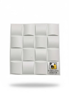 3D White Geometric Rib / Smooth Corner Wall Panel