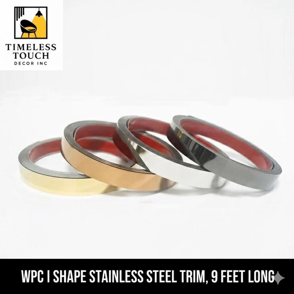 9 FT Flexible WPC I-Shape Metallic Accent Strip (Self-Adhesive Trim)