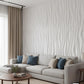 3D White Diagonal Flow / Wave Sculpted Wall Panel
