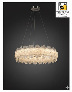 Luxury Two-Tier LED Crystal Flower Chandelier (Modern Glam Statement)