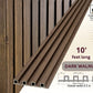 3D Fluted Wall Panel - Rustic Walnut Faux Wood Grain (Vertical Slats)