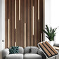 Luxury Black & Gold Split Accent Wall Panel (Flute & Cracked Texture)