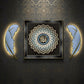 Luxury LED Feather Wall Sconce - White & Gold Textured Accent Light