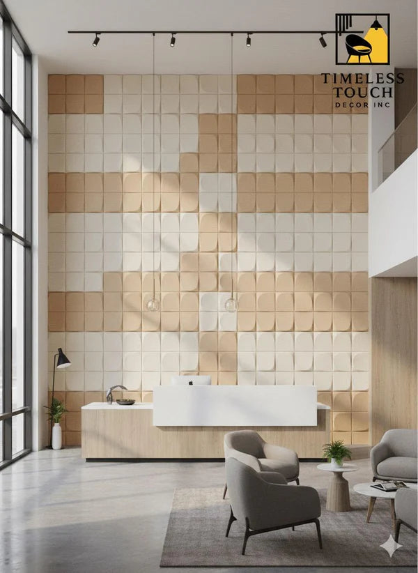 Architectural 3D Modular Quadrant Wall Panels (Pure White/Light Gray)