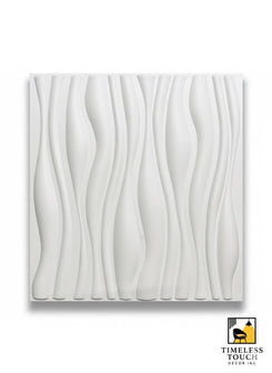 3D White Diagonal Flow / Wave Sculpted Wall Panel