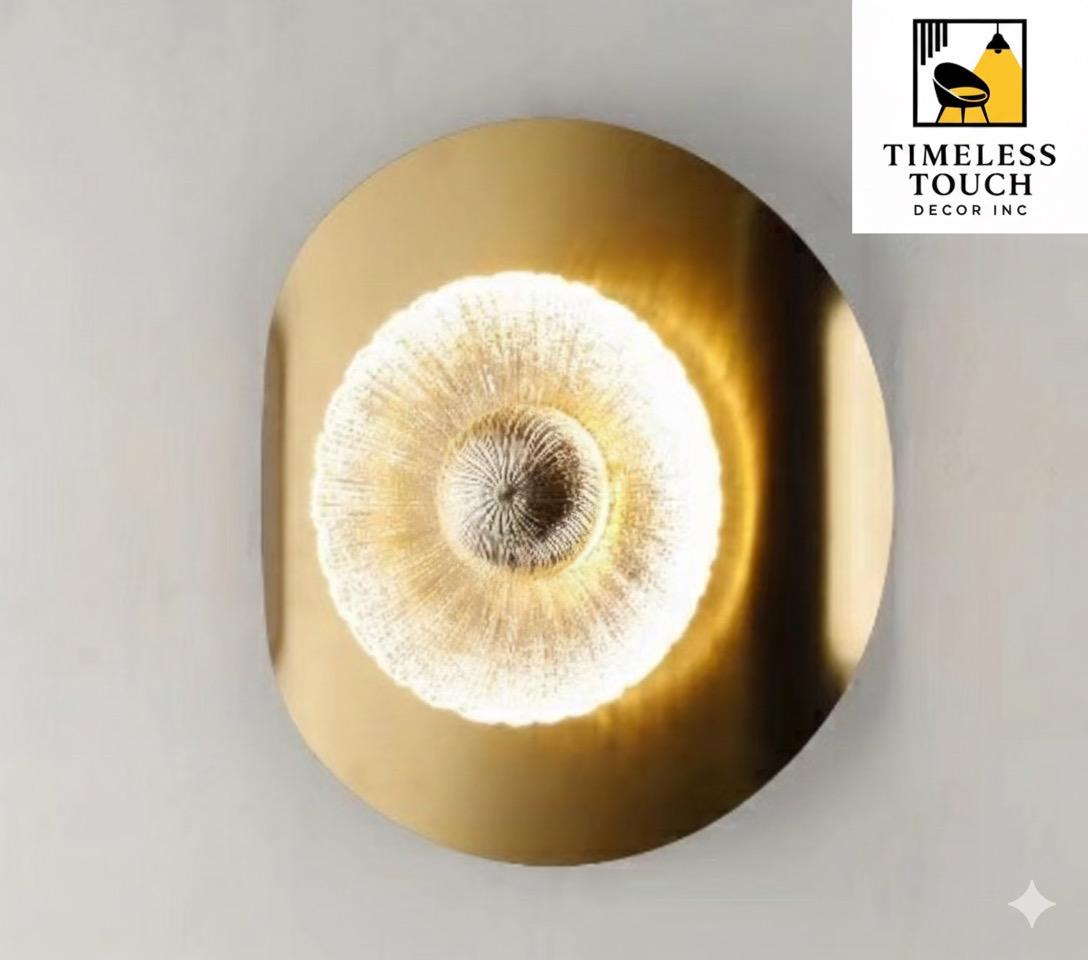 Modern Organic Gold LED Wall Sconce (Textured Accent Light)