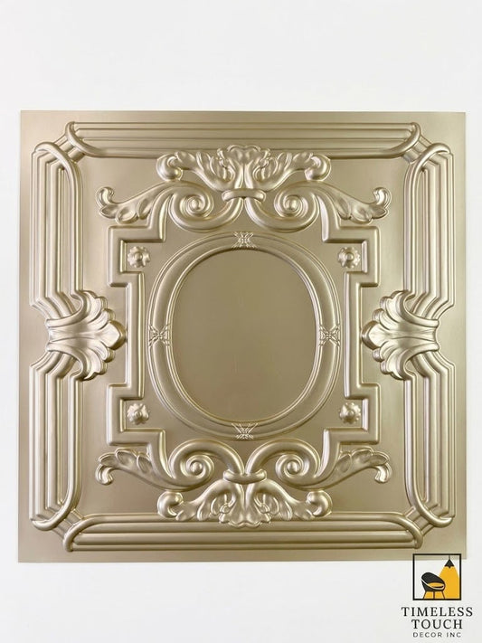 3D Faux Tin Ceiling Tile (Gold)