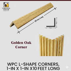 10 FT WPC L-Shape Outside Corner Trim (Wood Grain & Metallic Finishes)