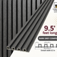 Modern Charcoal Fluted Wall Panel with Marble Veining (Vertical Slats)