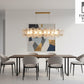 Luxury Rectangular LED Crystal Flower Chandelier (Modern Glam Dining/Living)