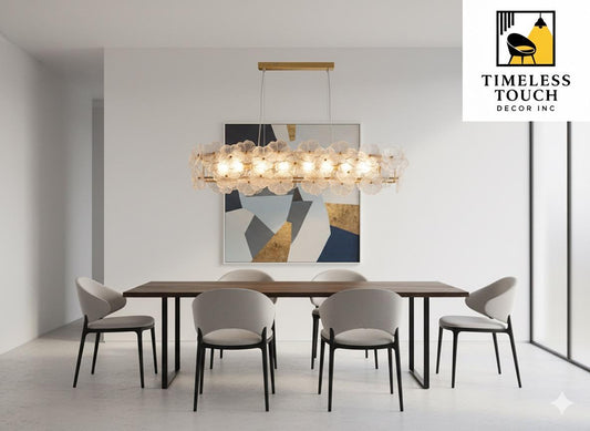 Luxury Rectangular LED Crystal Flower Chandelier (Modern Glam Dining/Living)