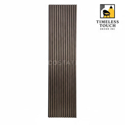 95" Faux Walnut Wood Grain Slat Wall Panel (Medium Brown / Acoustic Style)