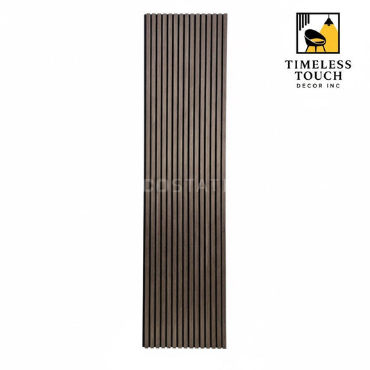 95" Faux Walnut Wood Grain Slat Wall Panel (Medium Brown / Acoustic Style)
