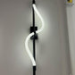 Modern Fluted Glass Black & Gold LED Wall Sconce (Vertical Duo-Tone)