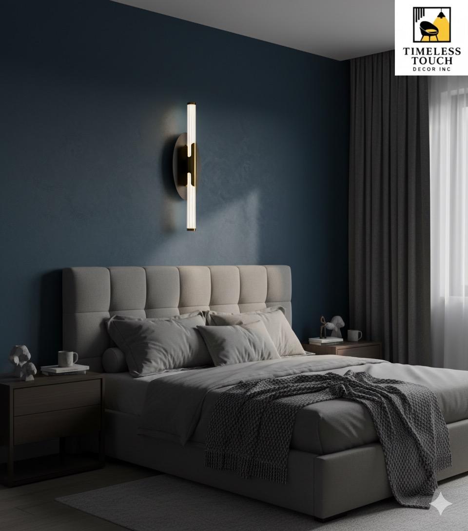 Modern Black & Gold LED Wall Sconce (Single Ring Crystal Effect)