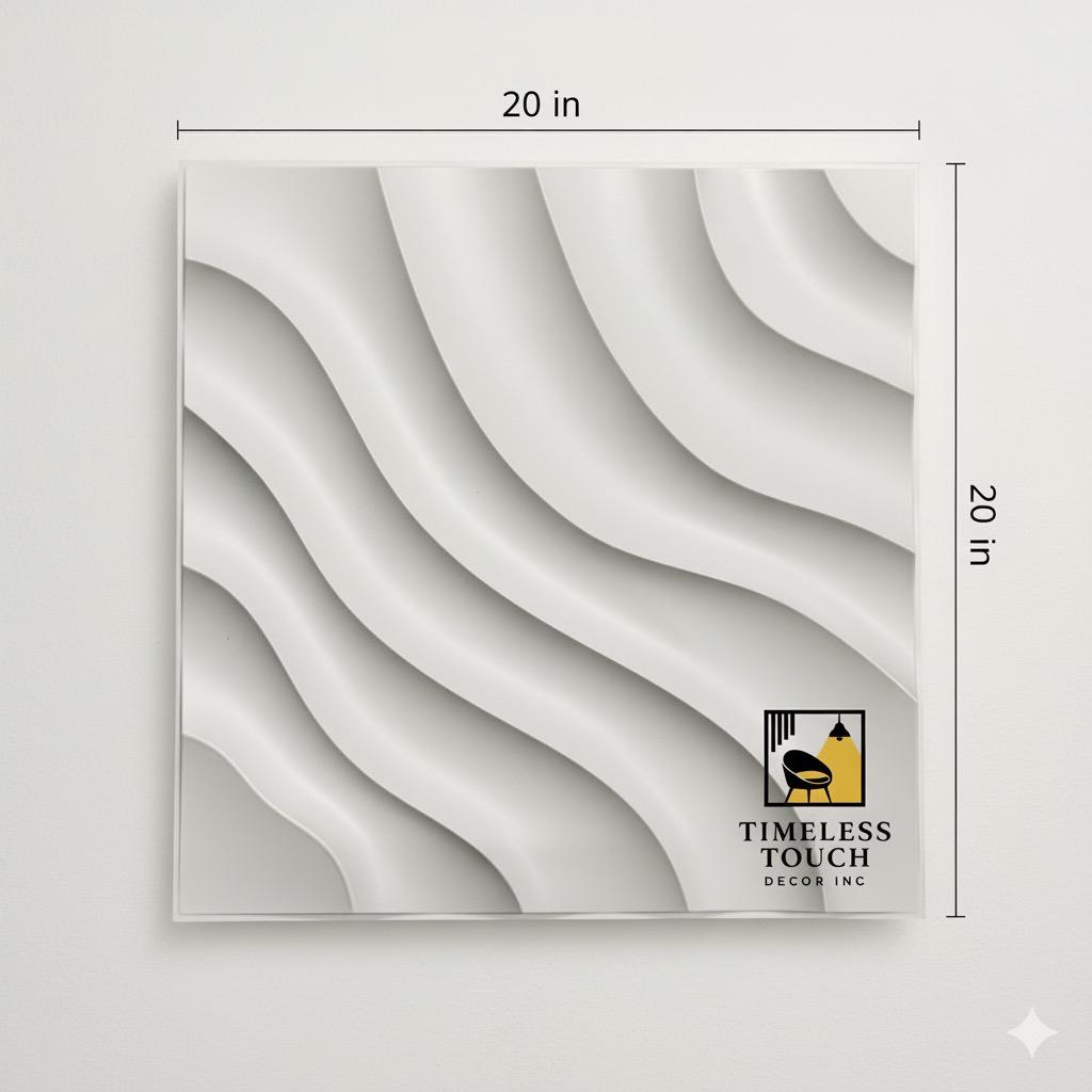 3D White Interlocking Geo-Shatter Wall Panel (Abstract Triangular Texture)