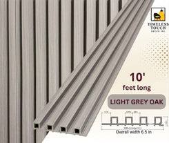 3D Fluted Wall Panel - Coastal Gray Faux Wood Grain (Vertical Slats)