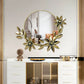 Luxury Gold 3D Floral Wreath Round Accent Mirror