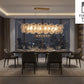 Luxury Rectangular LED Crystal Flower Chandelier (Modern Glam Dining/Living)