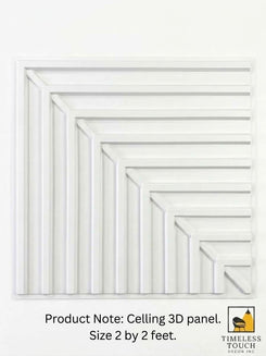 White Geometric 3D Ceiling Panel – 2×2 Feet